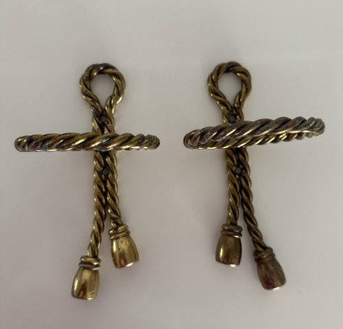 Vtg brass rope tassel - tassel, wall